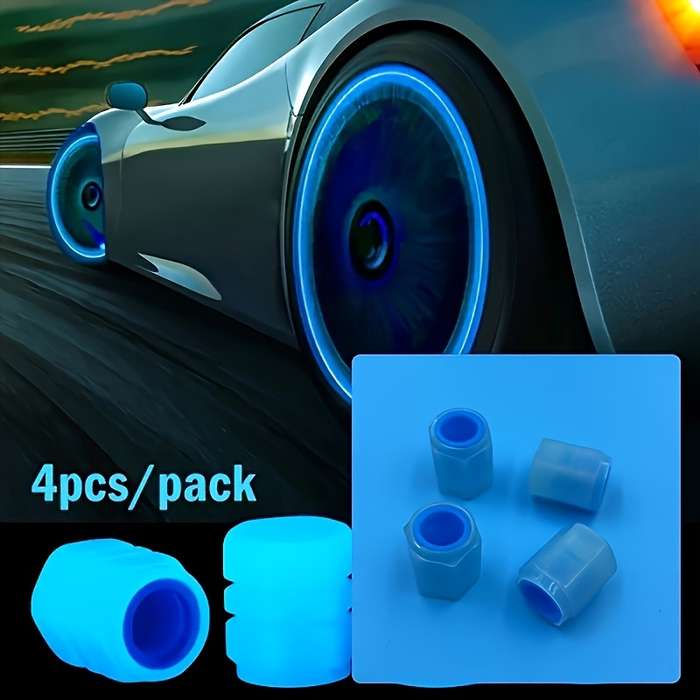 4pcs Glow-in-the-Dark Tire Valve Caps