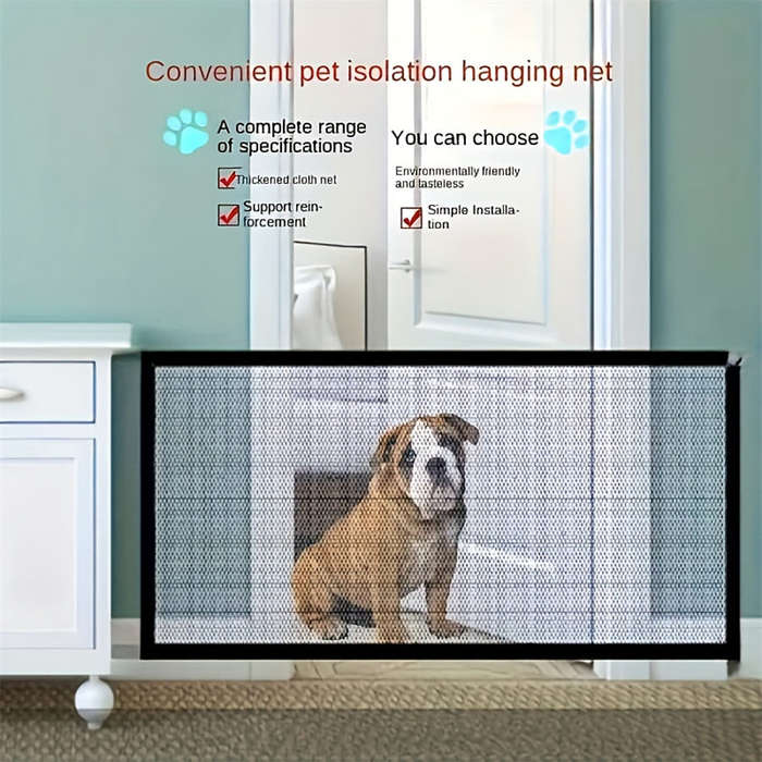 Nylon Mesh Barrier Easy To Install Pet Safe Gate For Rooms And Stairs