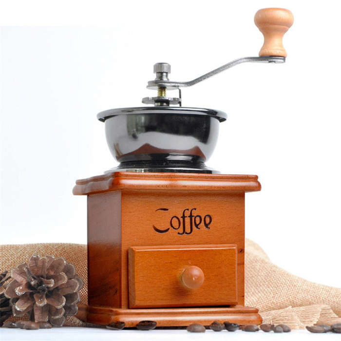 Retro Style Hand Crank Coffee Grinder Ideal for Home Use
