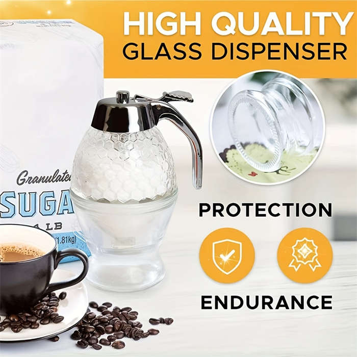 1pc Hand Held Honey Jar Honey Dispensing Jar with Stand