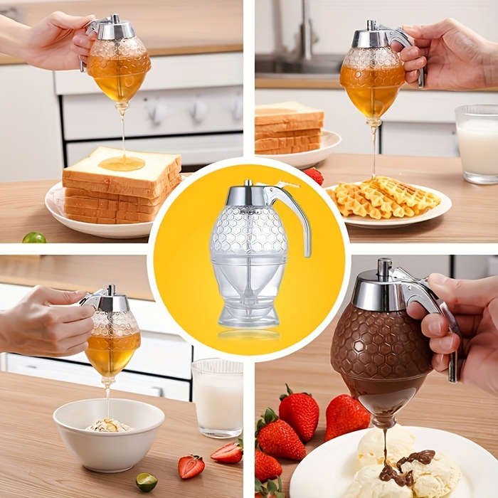 1pc Hand Held Honey Jar Honey Dispensing Jar with Stand