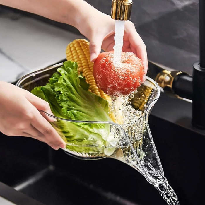 Multifunctional Plastic Colander Set For Kitchen Sink, Food Cleaning, Salad Preparation