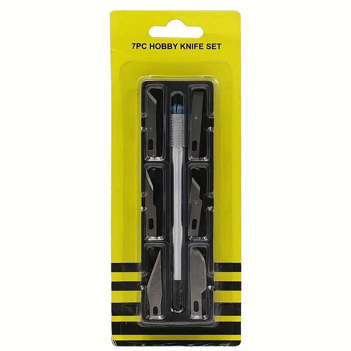 7-Piece Precision Engraving Knife Set, Metal Craft Knife with Replaceable Blades, Hand Engraving Hob