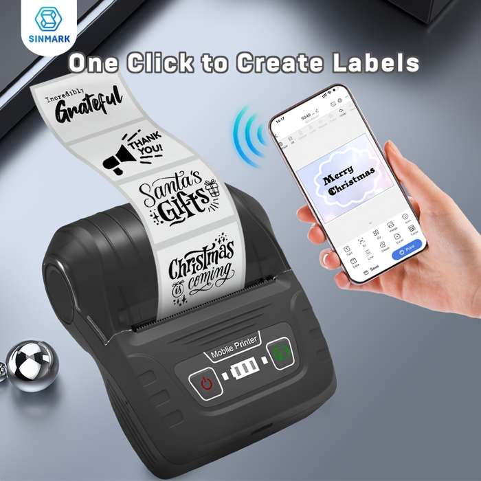 1 Portable Label Printer With a Roll Of 4030 Paper