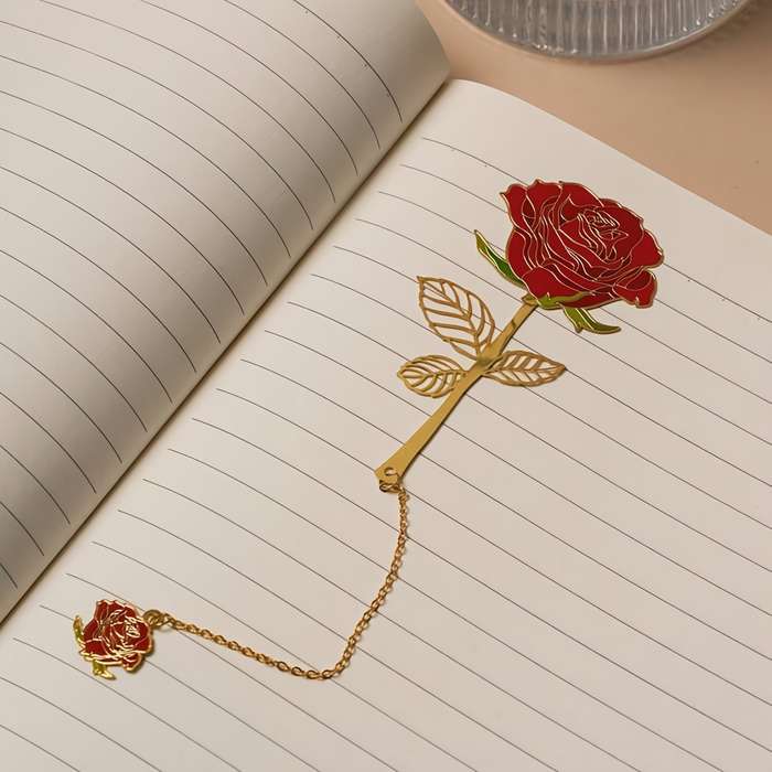 1 piece rose bookmark