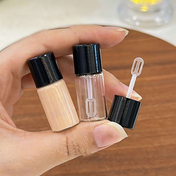 2pcs Mini Glass Travel Bottles For Liquid Makeup