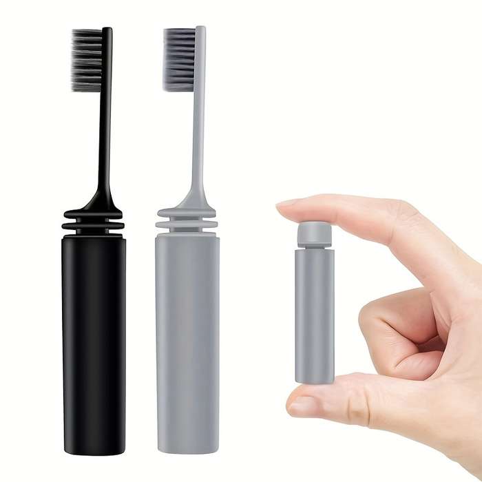 Portable Compact Charcoal Folding Toothbrush