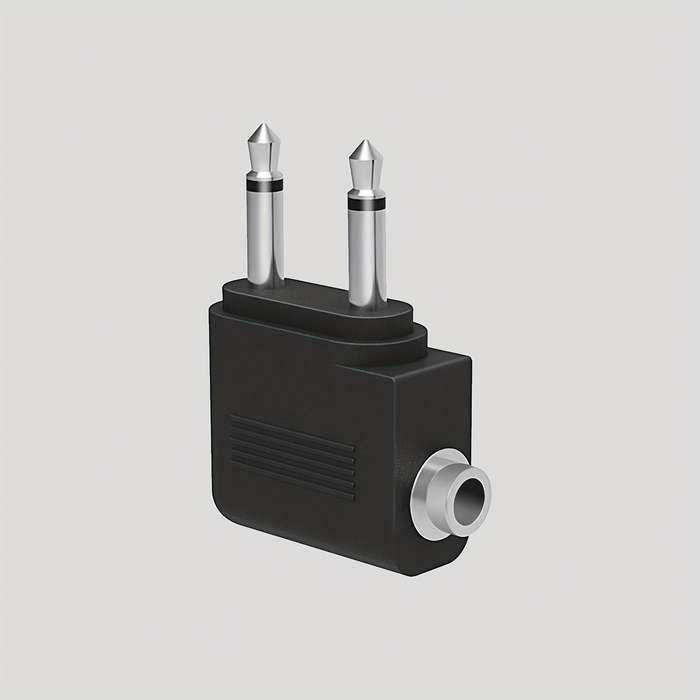 1Pc 2x3.5mm Male To 3.5mm Female Aircraft Headphone Adapter