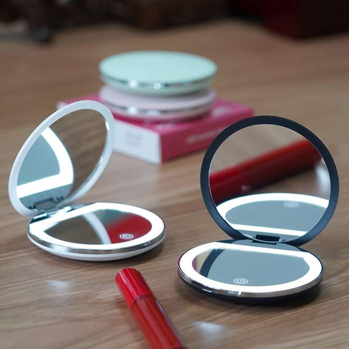 Led Travel Makeup Mirror, One Side Magnified