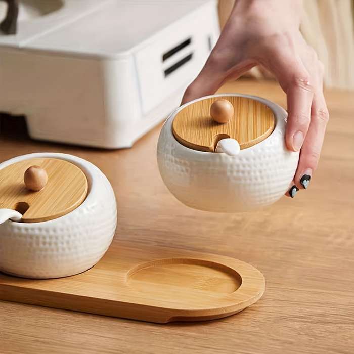 3-Piece Creative Ceramic Spice Box Set