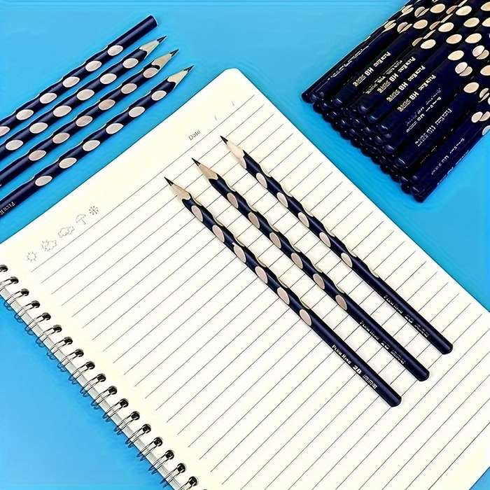 30 Black Hb Triangular Pencils