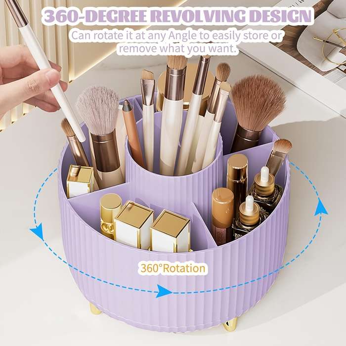 Rotating Desktop Storage Rack 5 Slot Pencil Holder