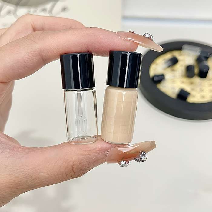 2pcs Mini Glass Travel Bottles For Liquid Makeup