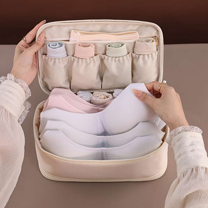 Spacious Beige Nylon Women's Travel Organizer