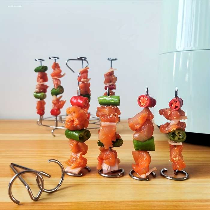 10 Pieces Of Stainless Steel Air Fryer Vertical Kebab Thickened Kebab Sticks Air Fryer Oven Kebab Ke