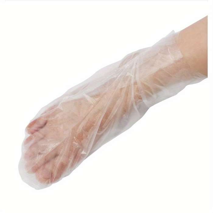 100 Transparent Disposable Pe Plastic Foot Bags