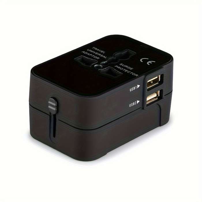 1 x Universal Travel Adapter, Dual Usb Port Converter