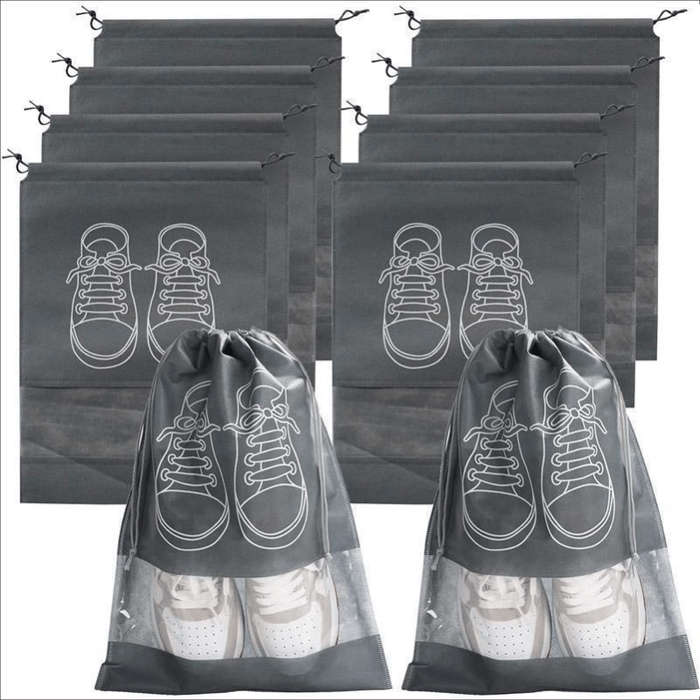 5pcs Dustproof Shoe Bags With Drawstring