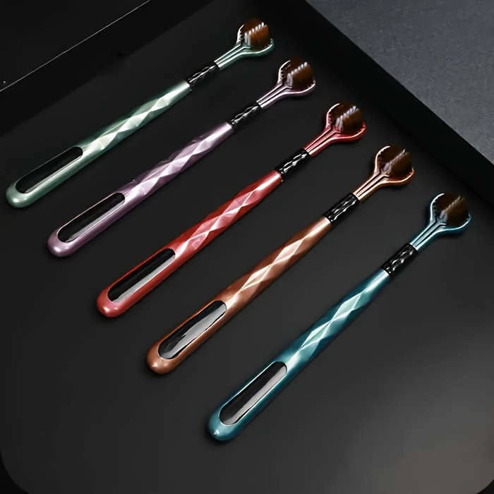 5-Pack V-Shaped Three-Sided Manual Toothbrush