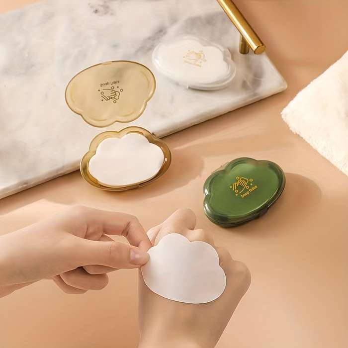 1pc Mini portable disposable travel paper soap flakes