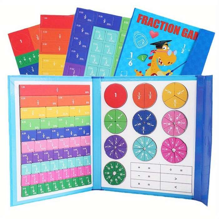 Colorful numerator and denominator puzzle math