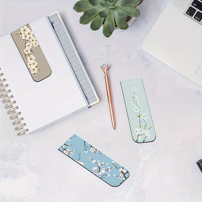 12 Pieces Floral Magnetic Bookmarks