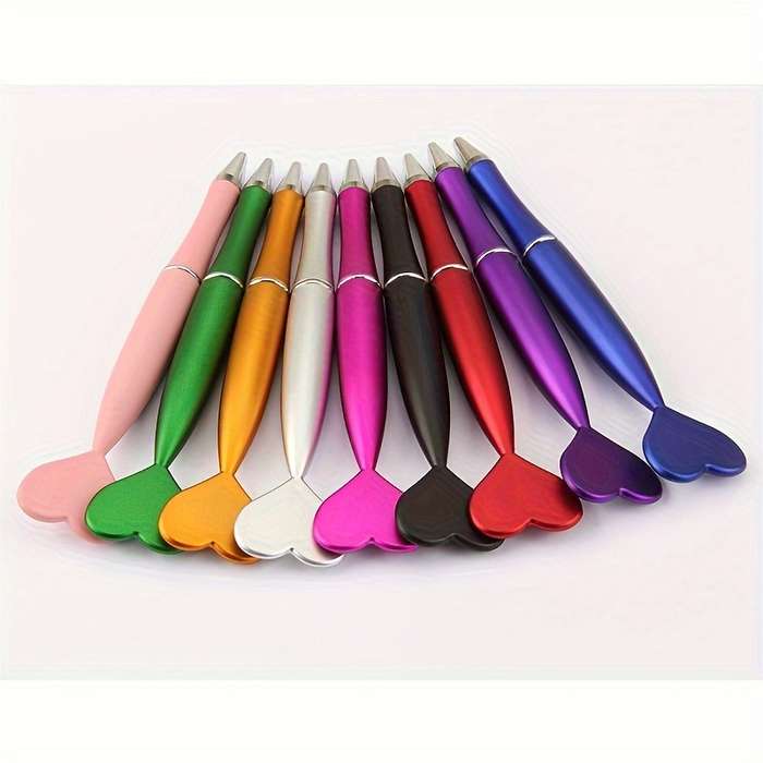 9pcs/set love shaped ballpoint pens creative plastic