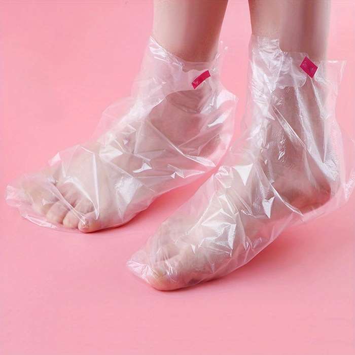 100 Transparent Disposable Pe Plastic Foot Bags