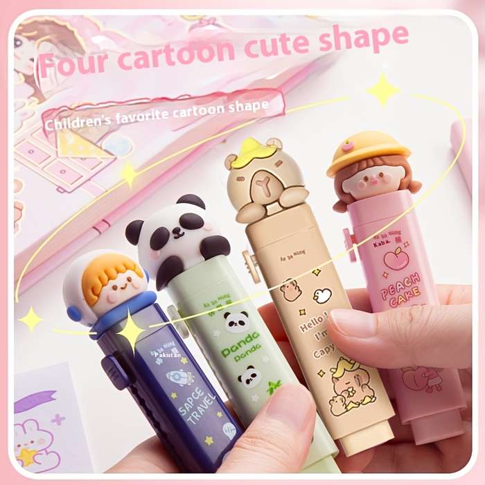 1pc Cartoon Silicone Push-Pull Eraser