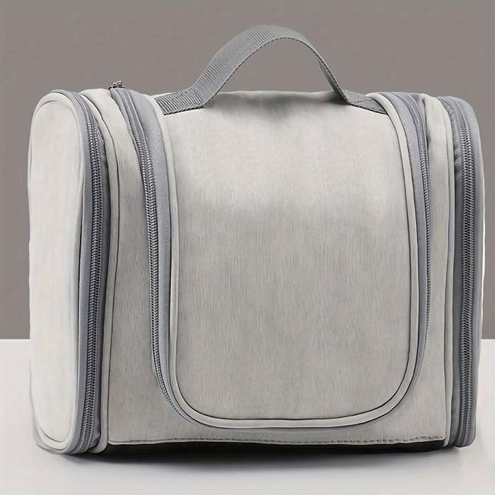 Portable travel toiletry bag with hook