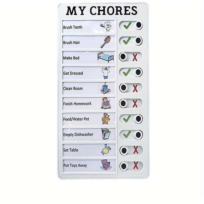 Portable Chore Chart and Memo Board - Removable Message Board for Daily To-Do Lists and Home Decor