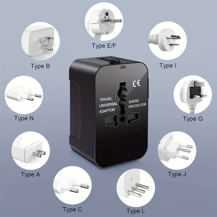 1 x Universal Travel Adapter, Dual Usb Port Converter