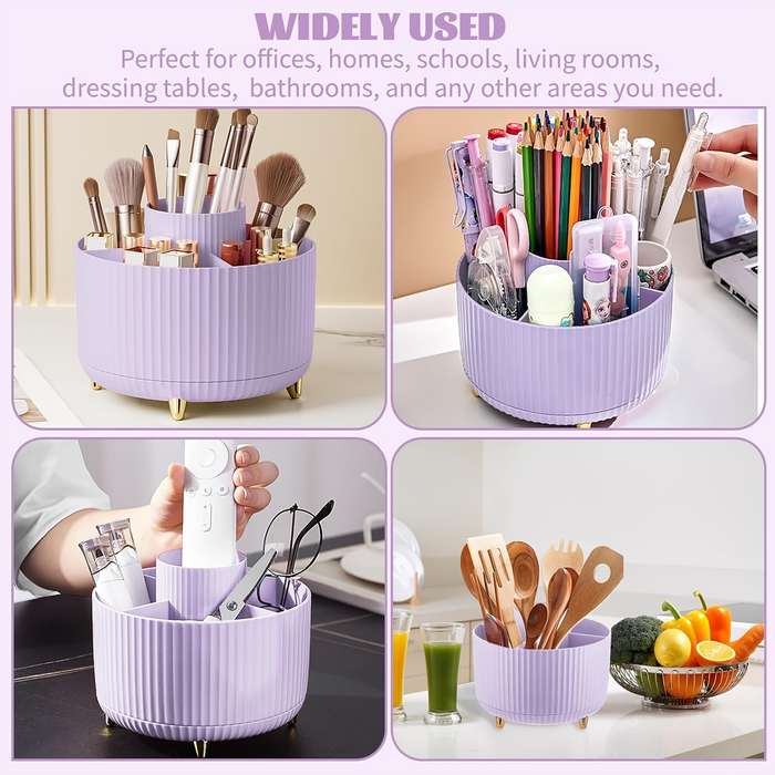 Rotating Desktop Storage Rack 5 Slot Pencil Holder