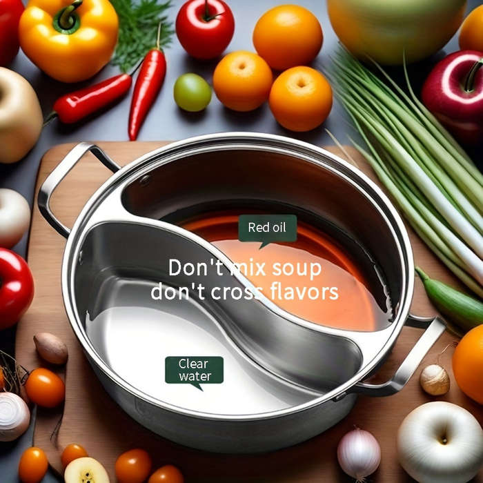 Stainless Steel Double Flavor Hot Pot With Lid