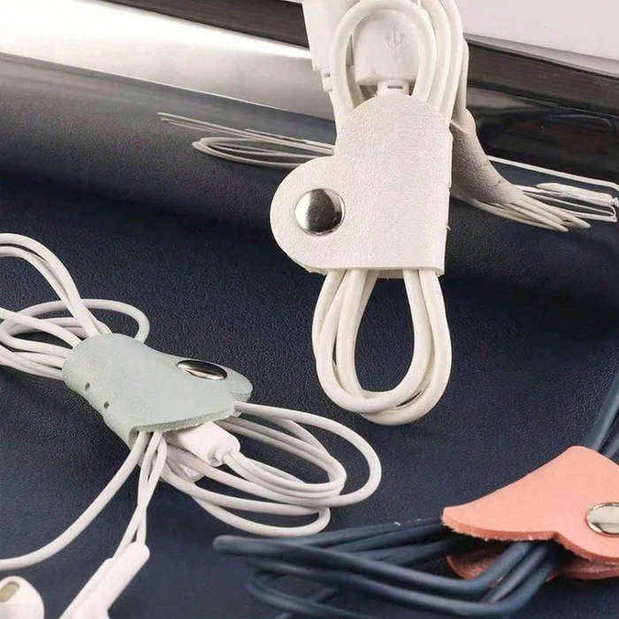 Heart Shaped Faux Leather Cable Winder