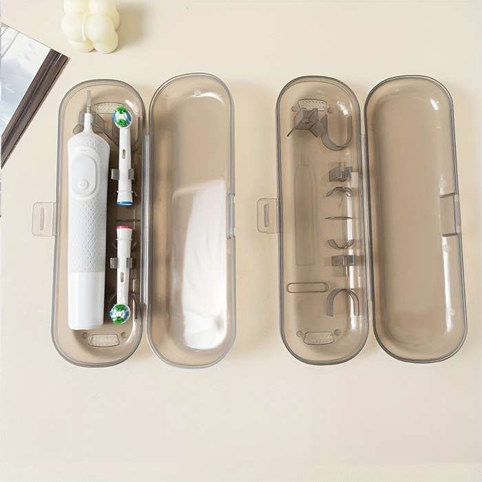 Pink Electric Toothbrush Travel Case - Translucent
