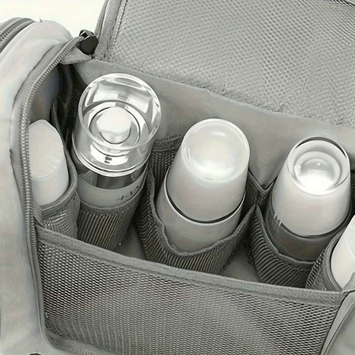 Portable travel toiletry bag with hook