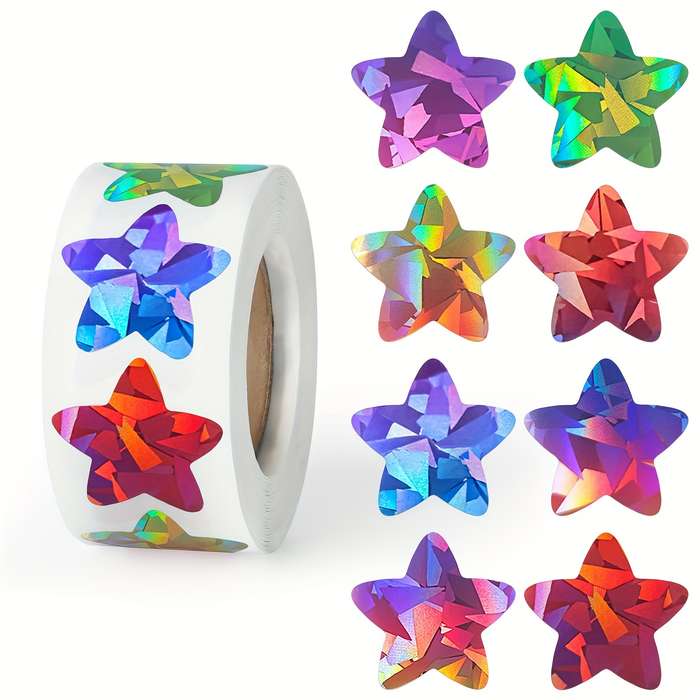 500 Multi-Colored Star Stickers
