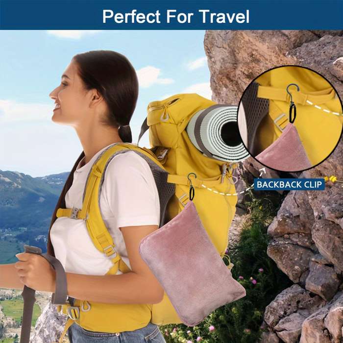Versatile 4-In-1 Pink Travel Pillow And Blanket Set