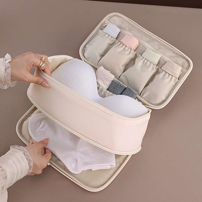 Spacious Beige Nylon Women's Travel Organizer