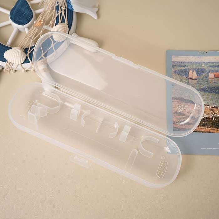 Pink Electric Toothbrush Travel Case - Translucent