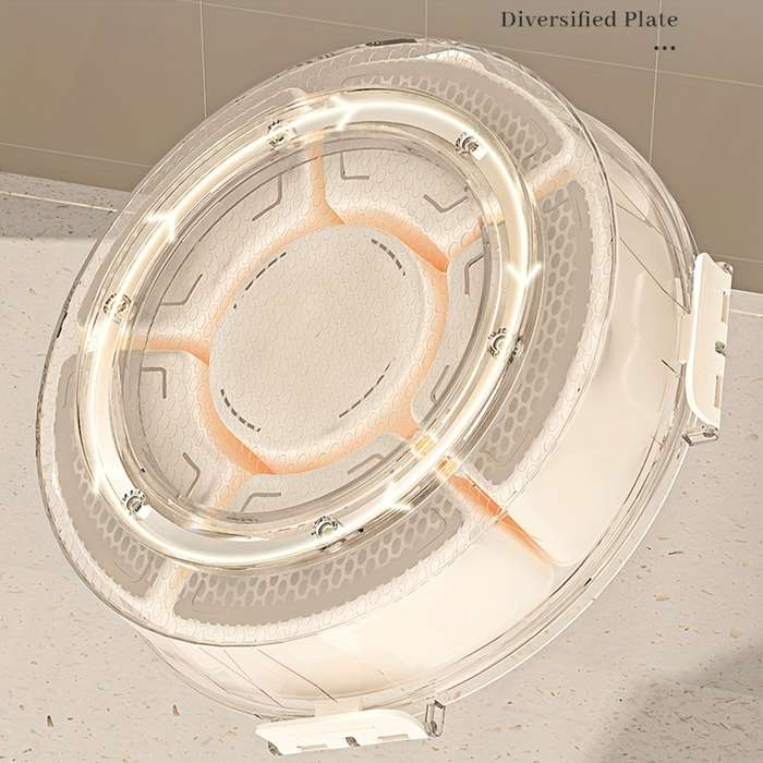 1 Piece Rotating Snack Tray With Lid