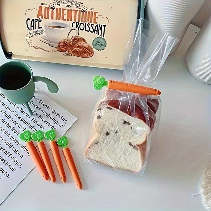 5-Pack Carrot Shape Magnetic Bag Clips
