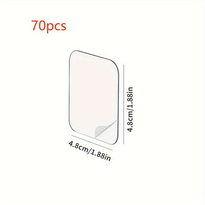 70pcs adhesive film hooks, strong adhesion, seamless, waterproof, easy to install, wall mount, home
