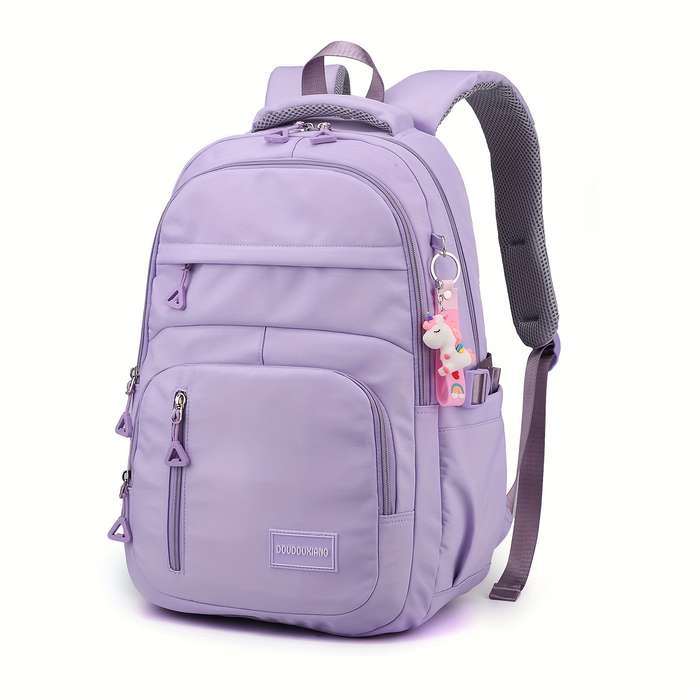 Large Capacity Student Backpack Solid Color