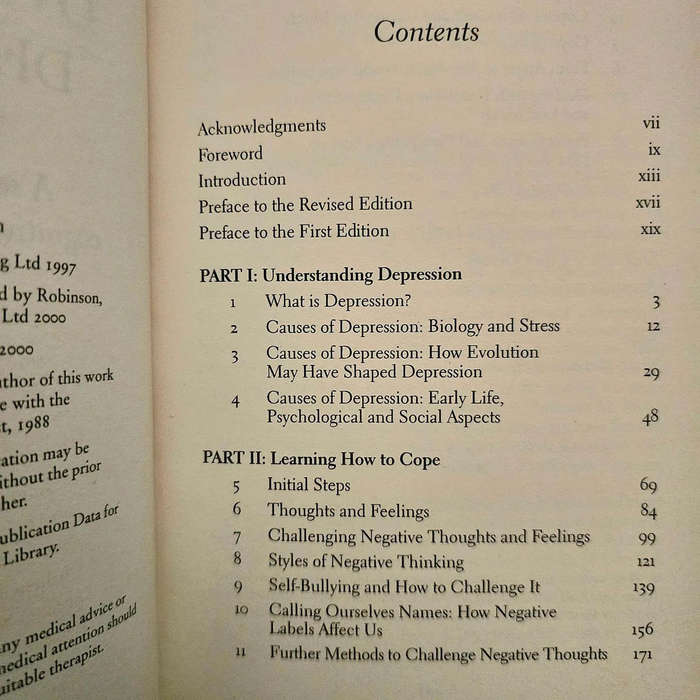 Overcoming depression: A self-help guide using Cognitive Behavioural Techniques