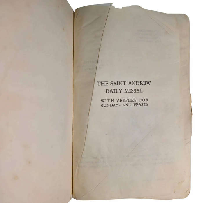 The Saint Andrew Daily Missal with Vespers for Sundays and Feasts