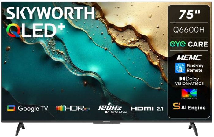 Skyworth 75-Inch Q6600H 4K UHD QLED Google TV