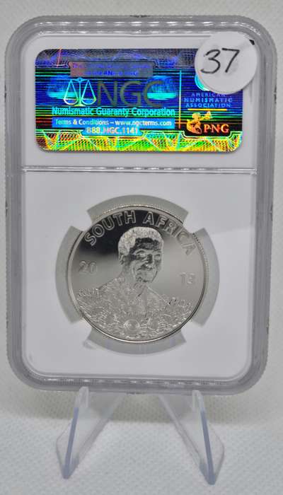 Life of Legend 2013 Protea South Africa Silver R1 Nelson Mandela MS70