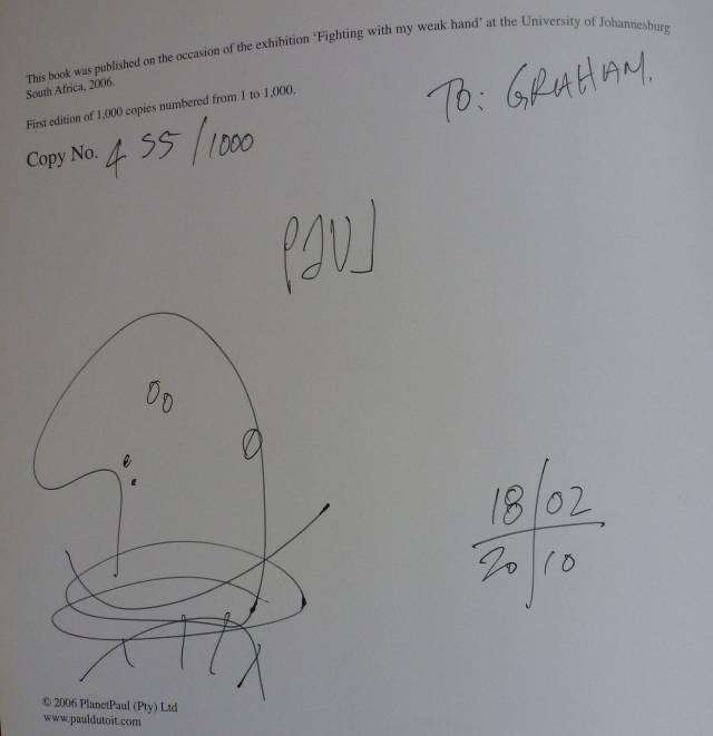 FIGHTING WITH MY LEFT HAND.  PAUL DU TOIT - Limited signed edition
